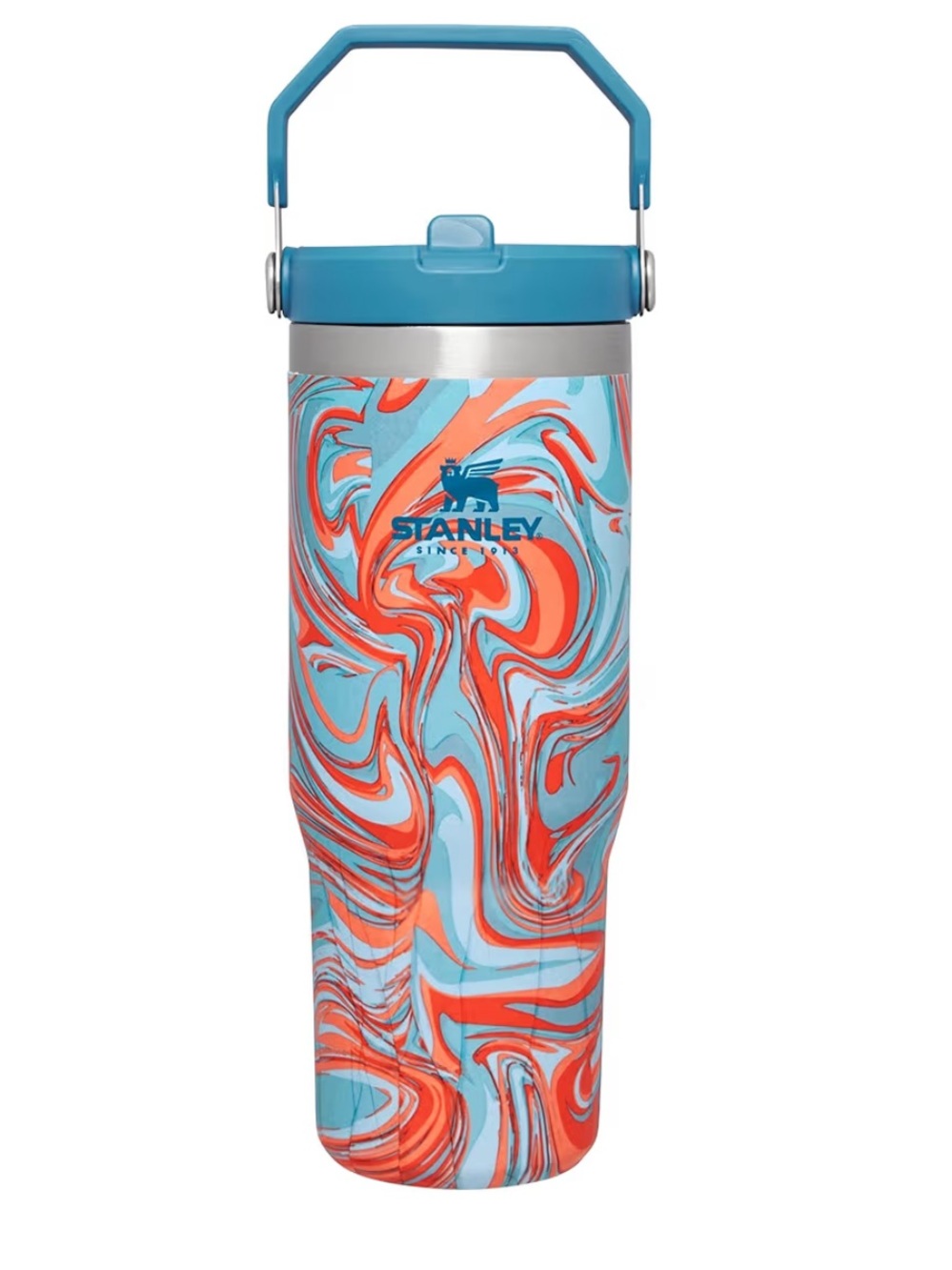 STANLEY 30 oz “Pool Swirl” IceFlow Flip Straw Tumbler Limited Edition NWOT